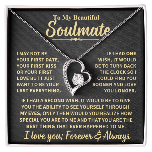 Soulmate Gift, "Forever & Always", Forever Love Necklace Jewelry