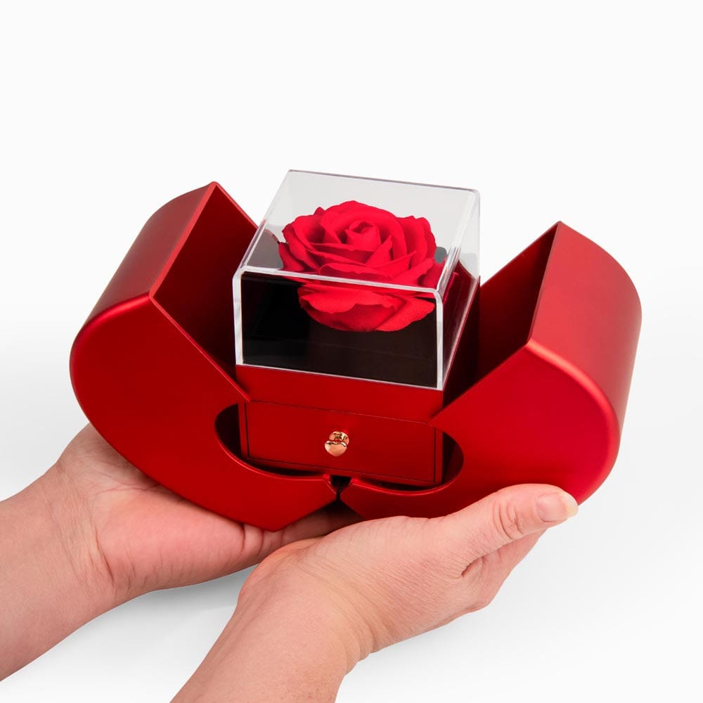 Soulmate Gift, Heart Rose Box Jewelry