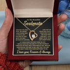 To My Beautiful Soulmate Gift, "Meeting You Was Fate" Heart Necklace Jewelry