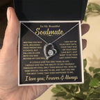 To My Beautiful Soulmate Gift, "Meeting You Was Fate" Heart Necklace Jewelry