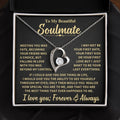 To My Beautiful Soulmate Gift, "Meeting You Was Fate" Heart Necklace Jewelry
