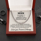 To My Man Gift, "Straighten Your Crown", Cuban Link Chain Jewelry