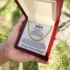 To My Man Gift, "Straighten Your Crown", Cuban Link Chain Jewelry