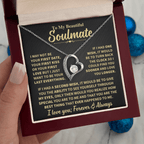 To My Soulmate Gift, "Forever and Always" Heart Necklace Jewelry