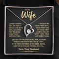 To My Wife Gift, "Can't Live Without You" Heart Necklace Jewelry