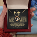 To My Wife Gift, "Can't Live Without You" Heart Necklace Jewelry
