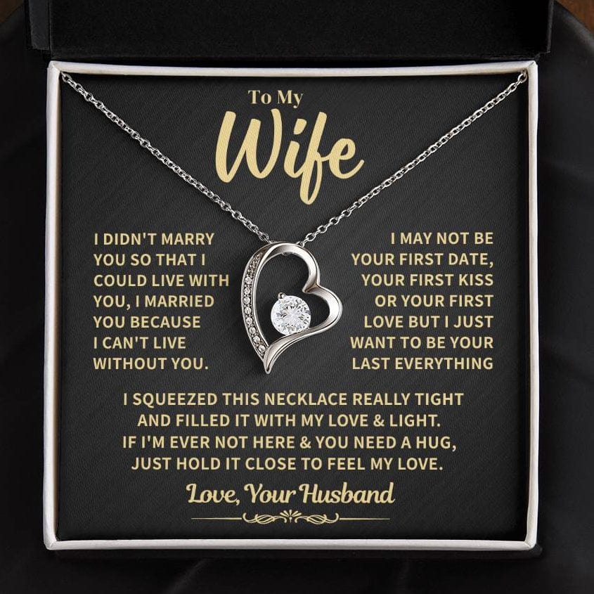 To My Wife Gift,"Can't Live Without You" Heart Necklace Jewelry