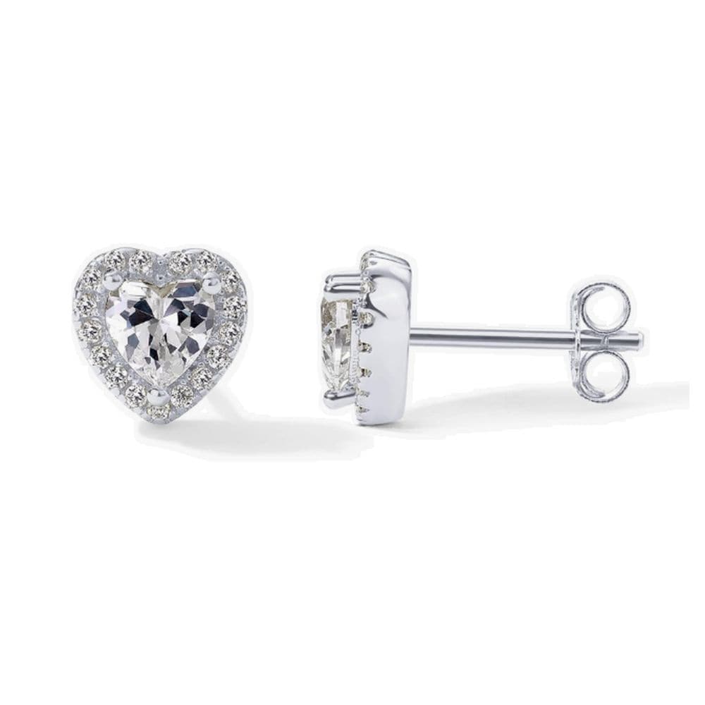 Matching Heart Halo Stud Earrings