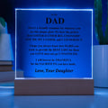 Dad Gift, From Daughter plaque