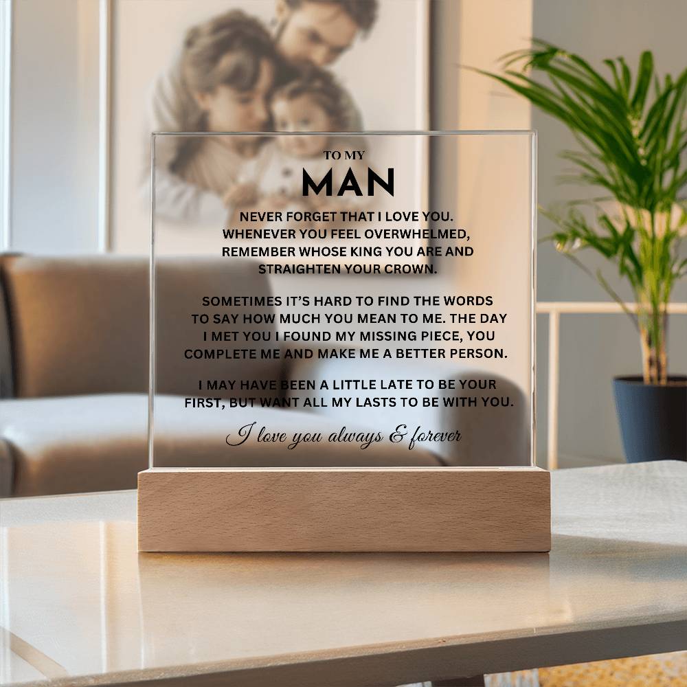 My Man Gift, "Straighten Crown"  Acrylic Plaque plaque