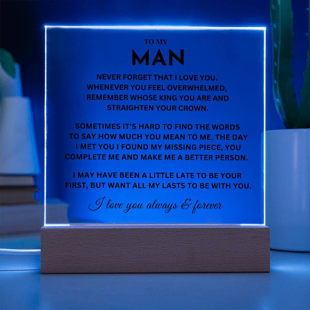 My Man Gift, "Straighten Crown"  Acrylic Plaque plaque