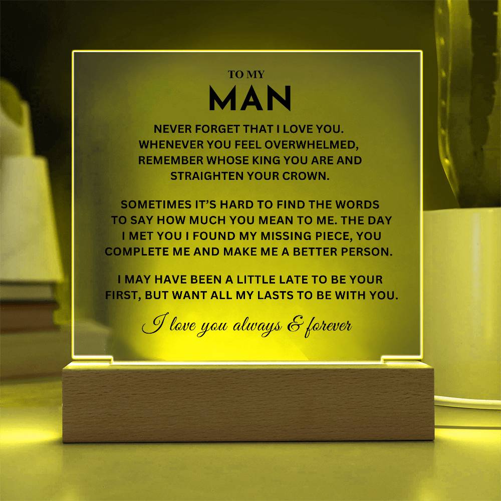 My Man Gift, "Straighten Crown"  Acrylic Plaque plaque