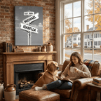 Personalized Couple Street Sign Canvas – Custom Names & Established Date Romantic Wall Art Gift Prints