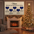 Personalized Mom Canvas Wall Art – Custom Kids Names Heart Gift for Mom, Family Love Keepsake Home Decor Prints