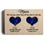 Personalized Mom Canvas Wall Art – Custom Kids Names Heart Gift for Mom, Family Love Keepsake Home Decor Prints