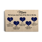 Personalized Mom Canvas Wall Art – Custom Kids Names Heart Gift for Mom, Family Love Keepsake Home Decor Prints
