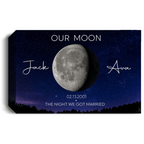 Personalized Moon Phase Canvas Print – Custom Couple Names & Date Wall Art | Night We Got Married Gift | Anniversary Canvas Prints
