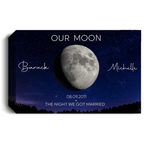 Personalized Moon Phase Canvas Print – Custom Couple Names & Date Wall Art | Night We Got Married Gift | Anniversary Canvas Prints