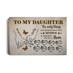 To My Daughter Personalized Canvas Wall Art – Custom Names Family Gift from Mom, Mother Daughter Love Keepsake Prints