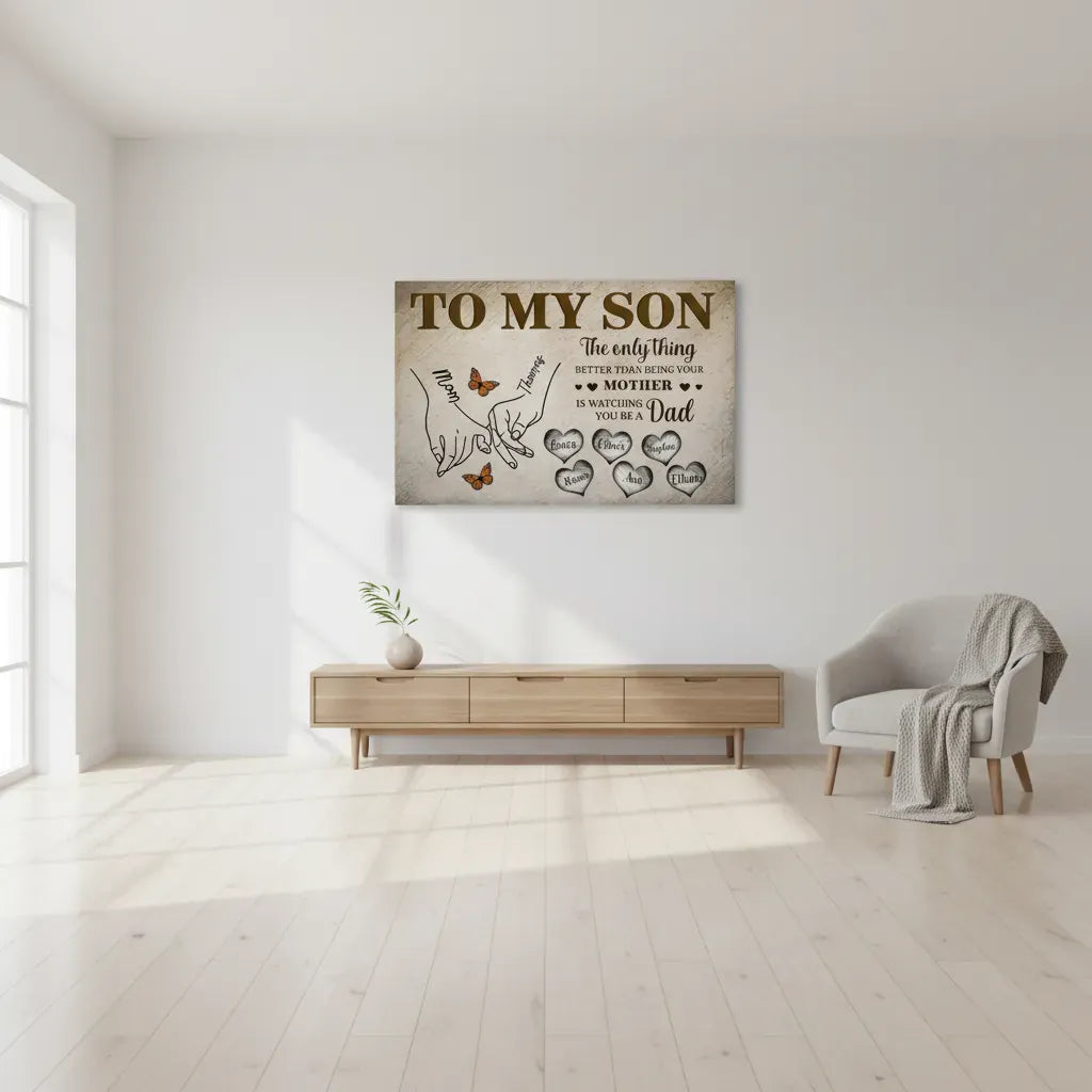 to my son canvas love mom heartfelt message print