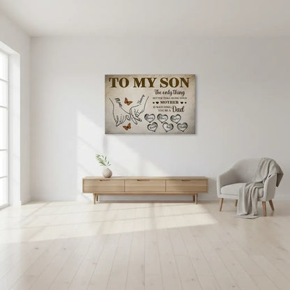 to my son canvas love mom heartfelt message print