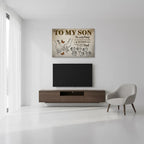 to my son canvas wall art from mom watching you become a dad