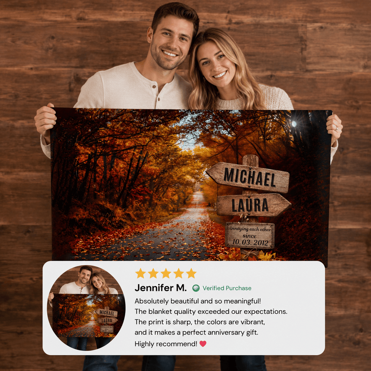 Personalized Couples Canvas Wall Art | Custom Name Signpost Canvas wall art