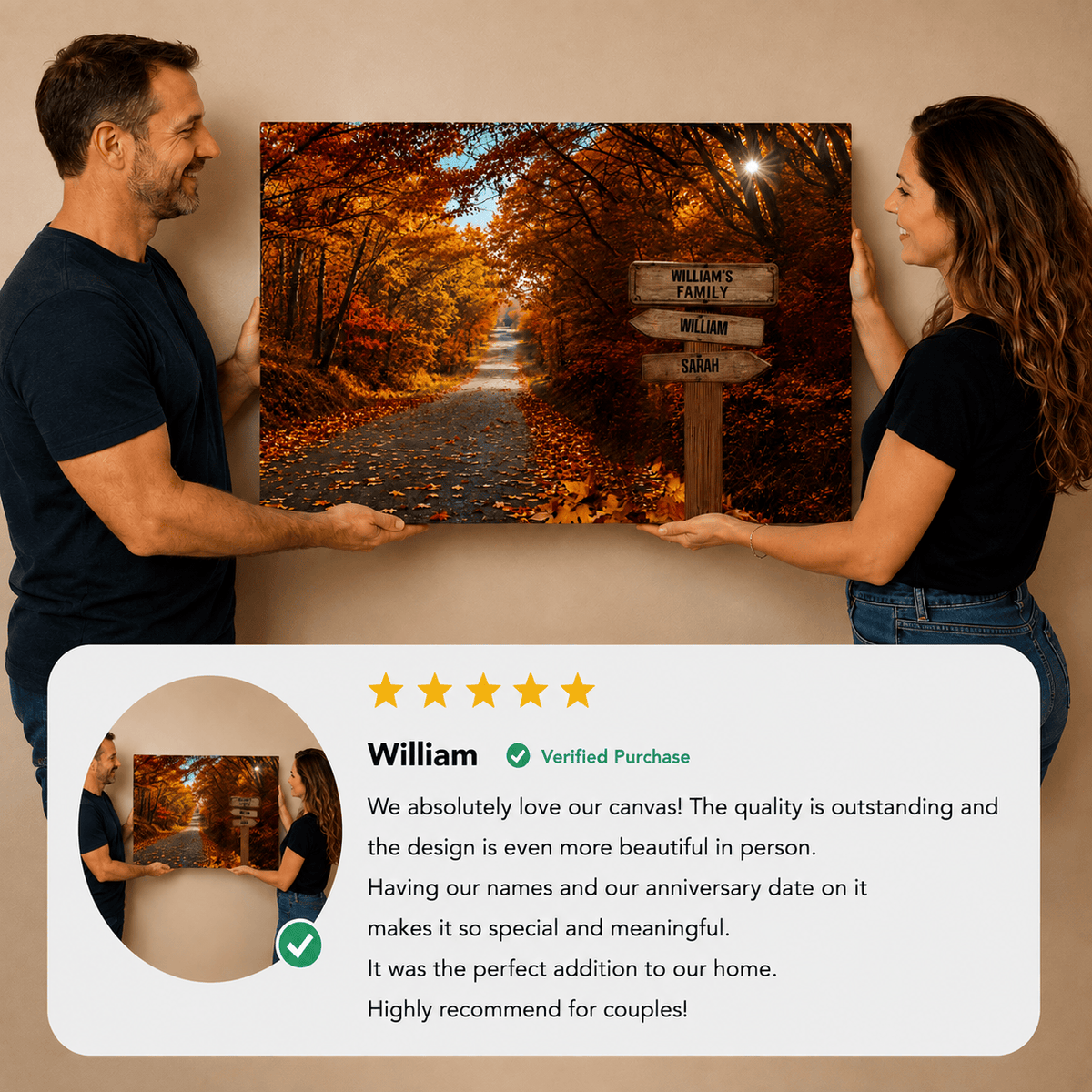 Personalized Family Autumn Canvas | Custom Family Name Sign Wall Art | Fall Foliage Family Canvas |  Personalized Home Gift Wall Art