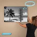 Personalized Family Beach Canvas | Custom Family Name Sign Wall Art | Black & White Coastal Family Decor |Personalized Family Canvas Wall Art