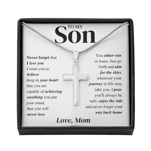 Cross Necklace; Son Gift Jewelry