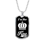 I Am Her King; Luxury Dog Tag Necklace Jewelry