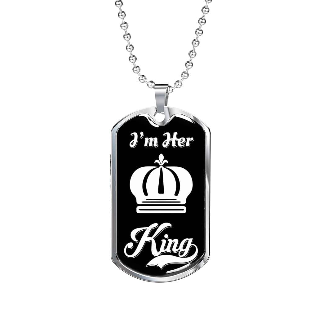 I Am Her King; Luxury Dog Tag Necklace Jewelry