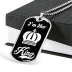 I Am Her King; Luxury Dog Tag Necklace Jewelry