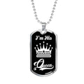 I Am His Queen; Luxury Dog Tag Necklace Jewelry