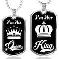 LUXURY DOG TAG BUNDLE; I Am His Queen and I Am Her King Jewelry Sets