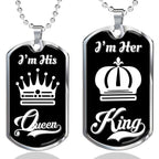 LUXURY DOG TAG BUNDLE; I Am His Queen and I Am Her King Jewelry Sets