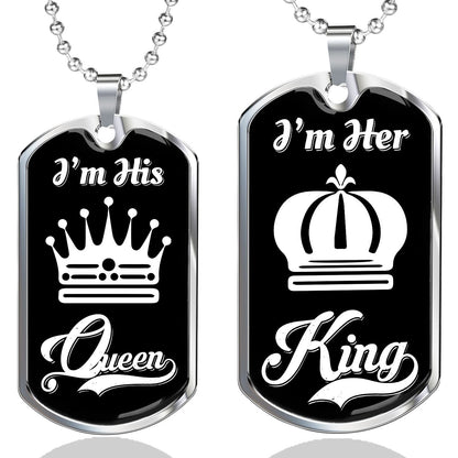 LUXURY DOG TAG BUNDLE; I Am His Queen and I Am Her King Jewelry Sets
