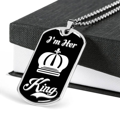 LUXURY DOG TAG BUNDLE; I Am His Queen and I Am Her King Jewelry Sets