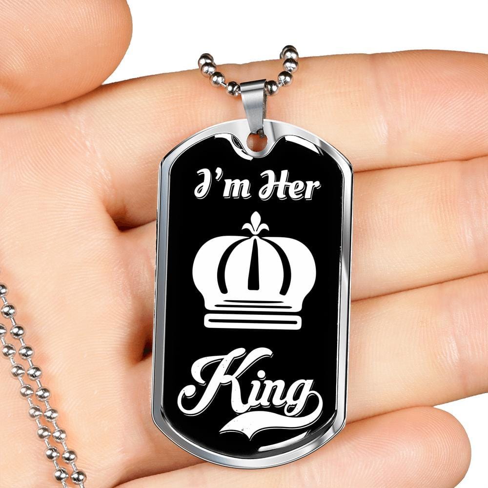 LUXURY DOG TAG BUNDLE; I Am His Queen and I Am Her King Jewelry Sets