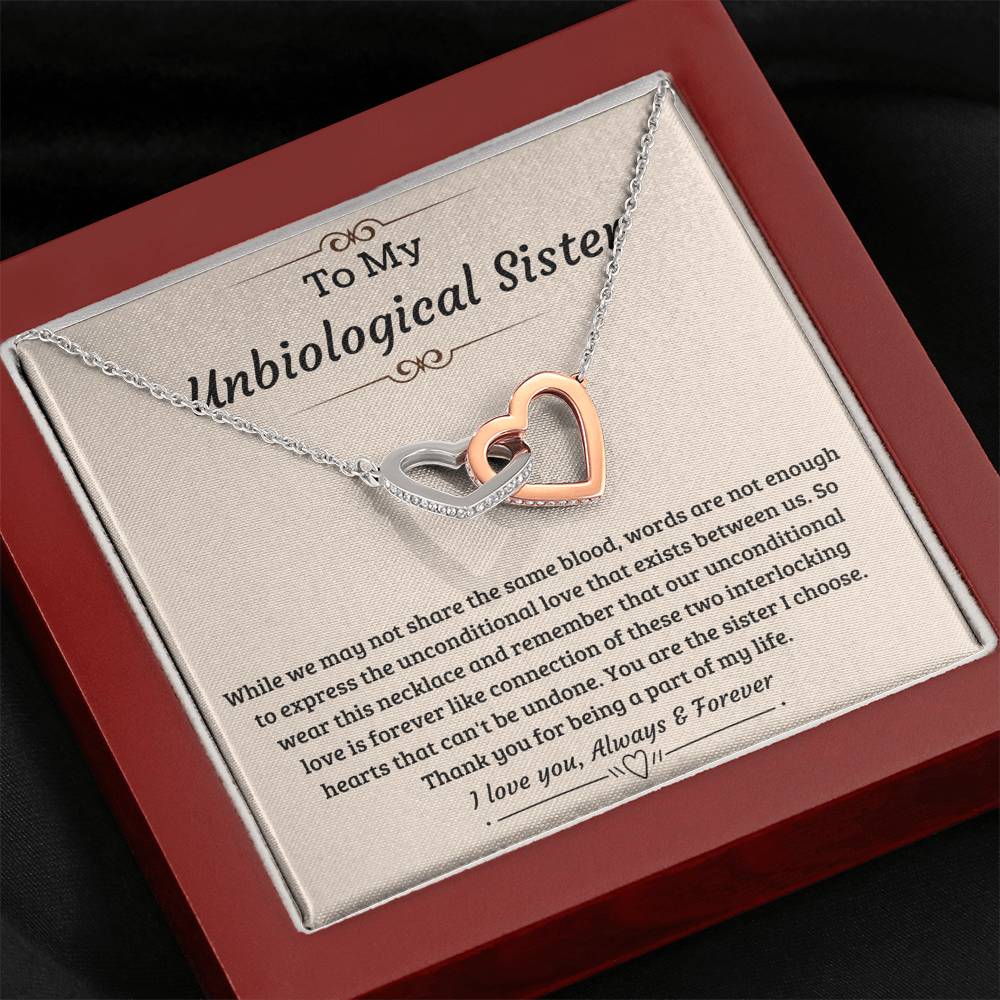 Unbiological sister gift-Unconditional love is forever Jewelry