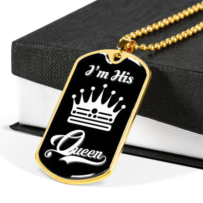 LUXURY DOG TAG NECKLACE BUNDLE; I Am His Queen and I Am Her King