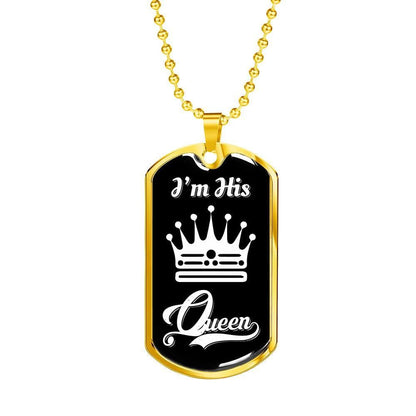 LUXURY DOG TAG NECKLACE BUNDLE; I Am His Queen and I Am Her King
