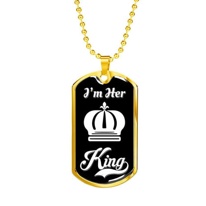 LUXURY DOG TAG NECKLACE BUNDLE; I Am His Queen and I Am Her King